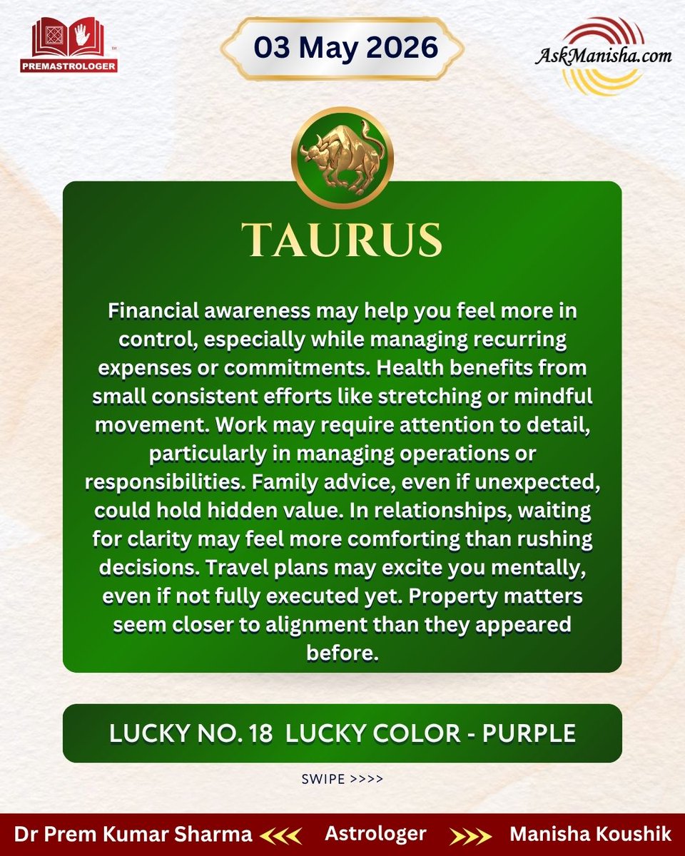 KoushikManisha's tweet image. Let us look at how the stars have planned the day for you?

** Horoscopes are based on the Sun sign.

Reach us at +919212144479 wa.me/919212144479

Read More: askmanisha.com/daily-horoscope

#aries #taurus #gemini #cancer