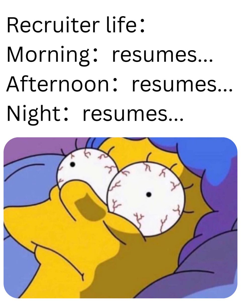 PayInOne's tweet image. As a recruiter, the 8-hour workday often looks like this:
Morning: resumes
Afternoon: resumes
Night: still resumes
You spend the entire day reviewing candidates, one after another, yet somehow the “right fit” is still missing from the pile.
#fyp #recruiters #funnymemes #viral