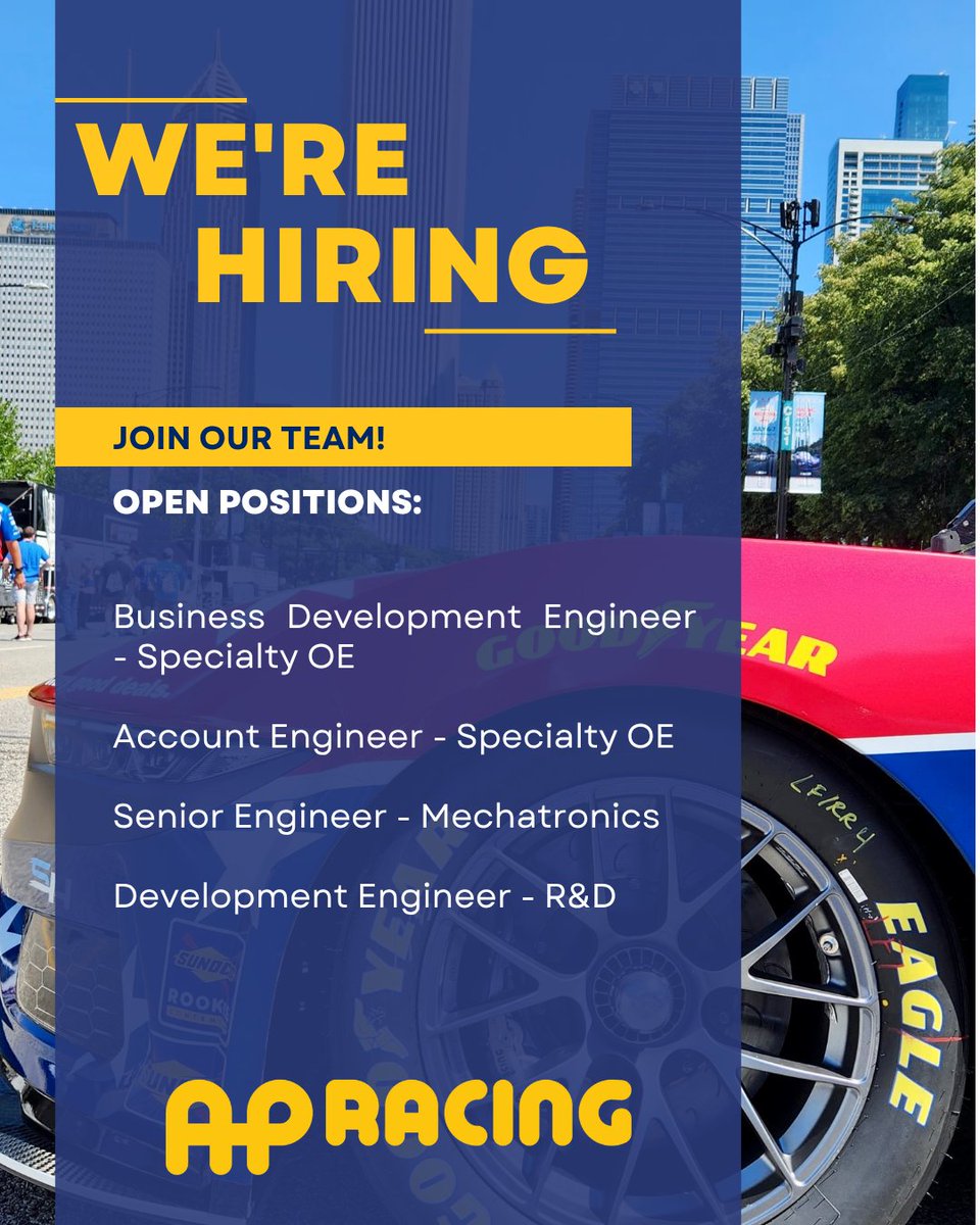 APRacingLtd's tweet image. Passionate about motorsport and road cars? Want to be part of our winning team?
Why not check out our open vacancies... (ow.ly/JtoI50YRCks)
#apracing #jobs #winningteam #bestofbritish #joinourteam