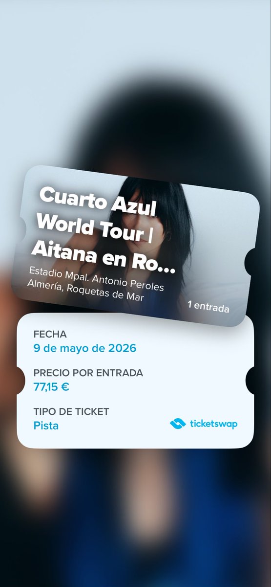 yosefml's tweet photo. Vendo entrada para Aitana en Roquetas de Mar el 9 de mayo, adjunto enlace de TicketSwap, no te quedes sin ver a esta diosa

https://t.co/7JV6vtwUDC https://t.co/jEl8LXVvz6