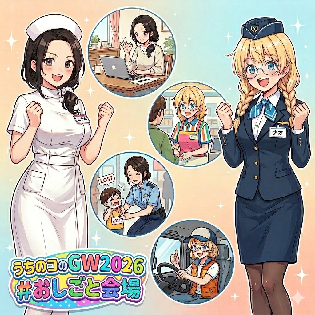 うちのコのGW2026 #おしごと会場 桜神 アイ（おうがみ あい）です