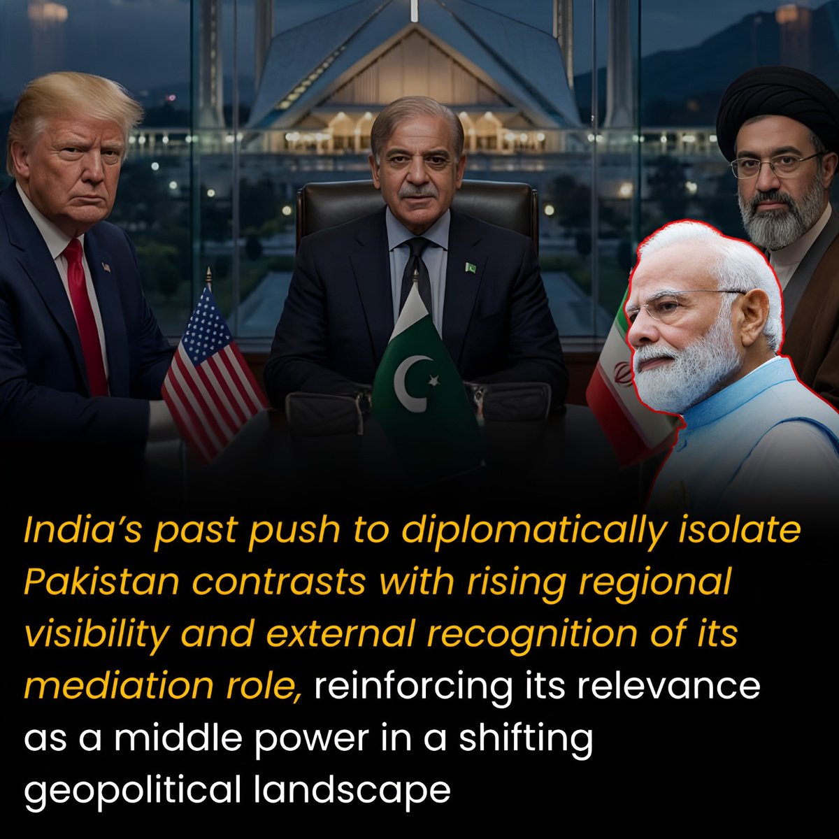 WorldNow12597's tweet image. A new era of #diplomacy. Pakistan’s rising visibility and recognition for its mediation efforts mark a significant departure from previous narratives. Relevance, not #isolation, is the new reality.

#pakistan #siriLanka #łatwogang #pakistanrising #Hakkınıistiyor