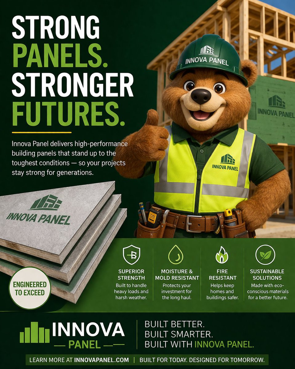 InnovaPanel's tweet photo. 🏗️ #Built for Today Designed for Tomorrow
The future of #construction demands more than outdated building methods.
It demands strength
It demands efficiency
It demands resilience
#InnovaPanel delivers a next-generation #building system
#BuildingMaterials #ConstructionInnovation https://t.co/o5VR1QCzLe