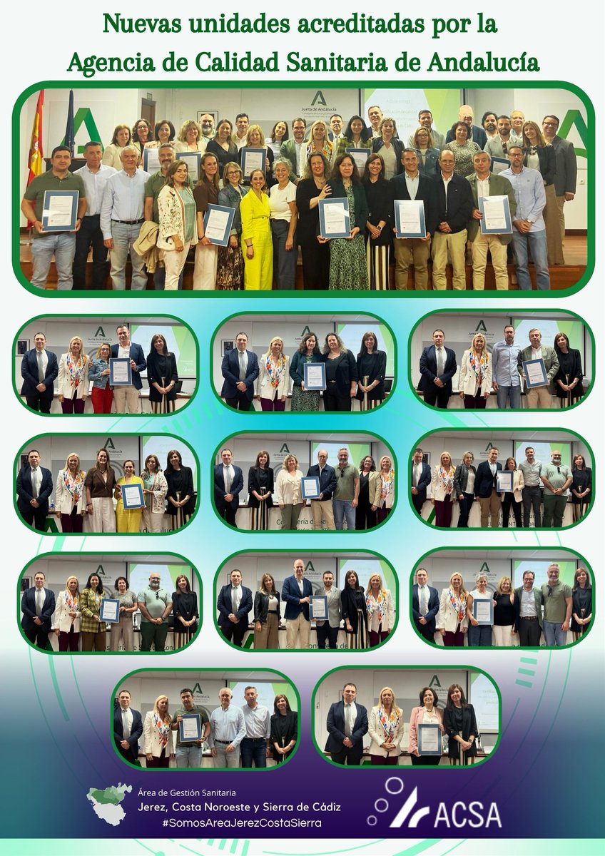 ags_nortecadiz's tweet photo. 🏅El @ags_nortecadiz  alcanza el 80% de unidades acreditadas @calidadACSA

📢... reflejo de compromiso, implicación y excelencia de sus profesionales, así como garantía de confianza para pacientes y usuarios

🔗 Más en https://t.co/6aOKuXcVG3 

#SomosAreaJerezCostaSierra https://t.co/dVyLdGd9ER