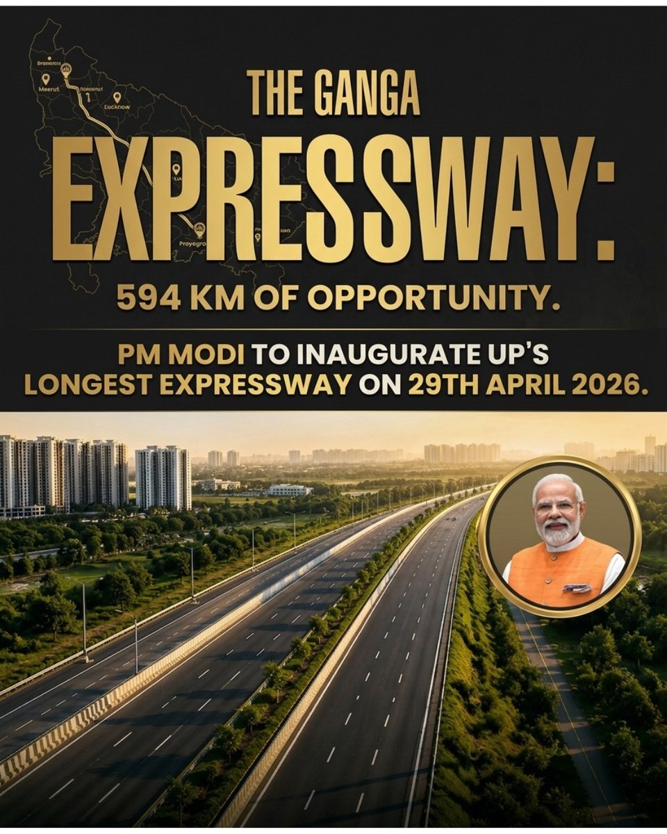 RAVSInfra's tweet image. The Ganga Expressway is set to redefine growth, speed, and opportunity across Uttar Pradesh.

Inaugurated by Hon’ble PM Narendra Modi, this marks a new era of development.

#GangaExpressway #NewIndia #InfrastructureGrowth #RealEstateIndia #UPDevelopment #RavsInfra