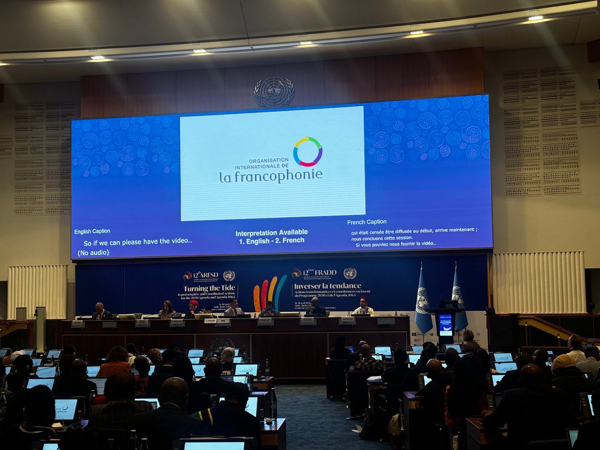 OIFrancophonie's tweet photo. À l’occasion de la 12ᵉ session du Forum régional africain sur le développement durable, qui se tient actuellement à Addis-Abeba (Éthiopie), @LMushikiwabo, Secrétaire générale de la #Francophonie, a adressé un message aux participants lors d’une table ronde de haut niveau.

Son intervention a porté sur la nécessité de renforcer l’accompagnement des jeunes vers le plein emploi et sur une mobilisation accrue des décideurs à différents niveaux.

Elle a par ailleurs insisté sur l’importance d’investir dans des formations adaptées aux besoins du marché et de valoriser les métiers porteurs, afin de favoriser une insertion professionnelle durable.