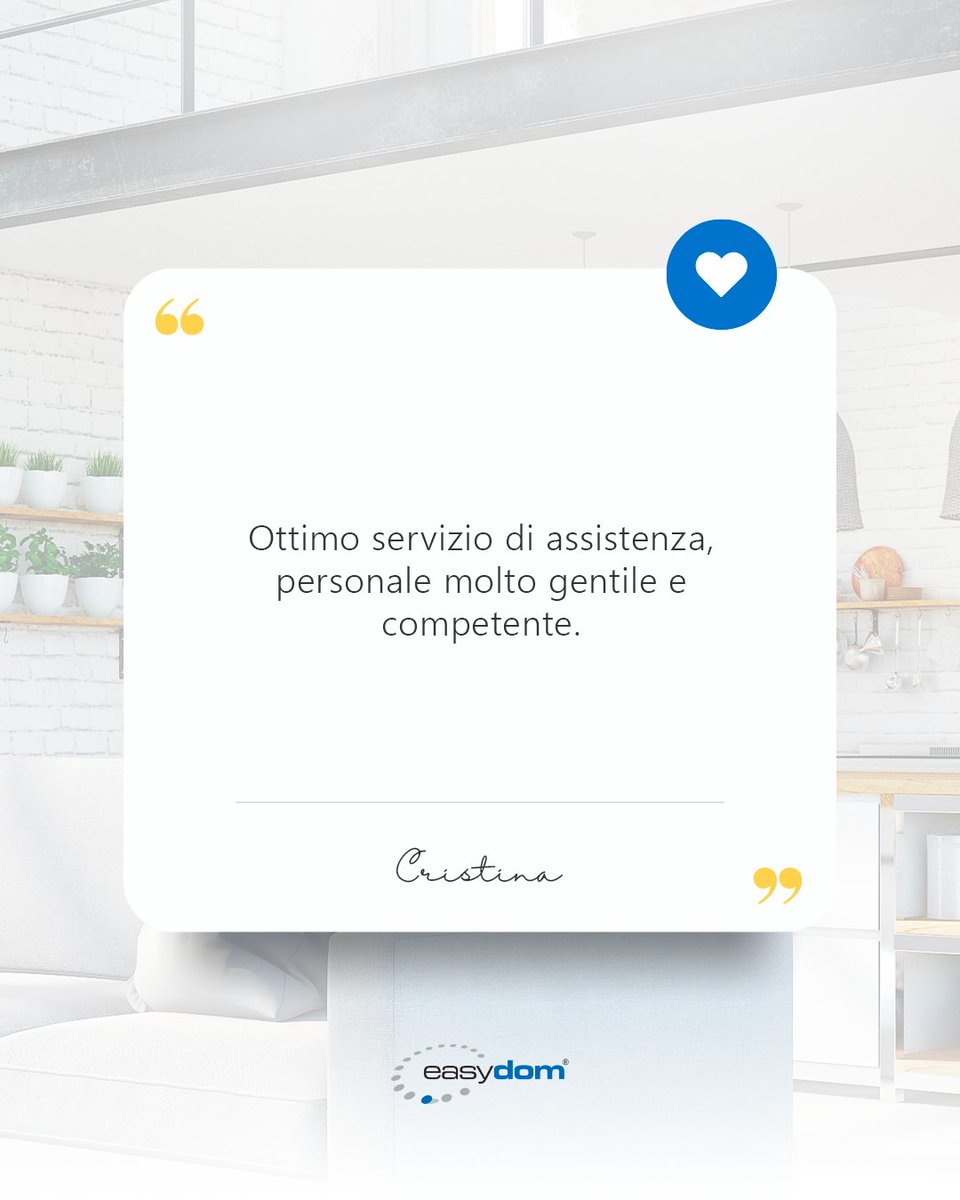 Easydom's tweet photo. In Easydom non offriamo solo tecnologia, ma cura e supporto costante. La nostra missione? Trasformare ogni sfida in un’esperienza serena con un team esperto e professionale. 💙

Grazie Cristina per aver scelto la nostra assistenza! https://t.co/zkuGT9cHJj
