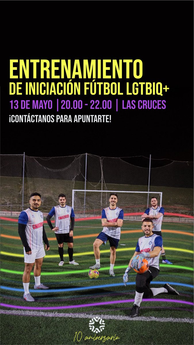 HugoMalon's tweet photo. - 🗓️ Miércoles 13 de Mayo 
- 🕙 20:00 - 22:00 hr 
- 📍Polideportivo municipal las Cruces 
- 🏃🏽Entrenador: Juan Carlos Suárez 
- 🎟️ Precio: gratis 

¿Te gustaría probar el fútbol en un ambiente relajado y sin presión? Este entrenamiento gratuito está pensado para ti. https://t.co/y1duoCizuD