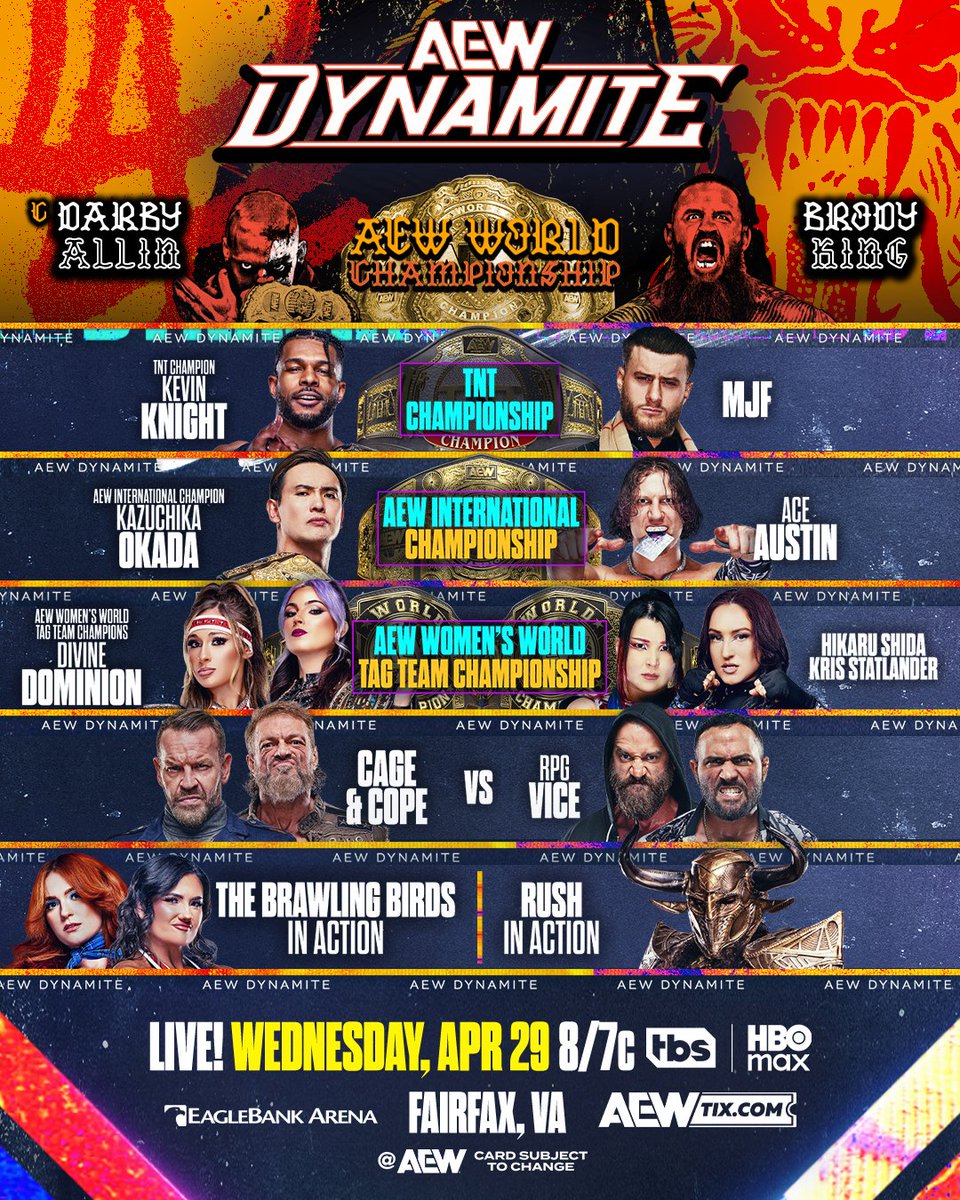 Extreme_Hardys's tweet image. The #AEWDynamite card is once again INSANE !
I love AEW man 🥲