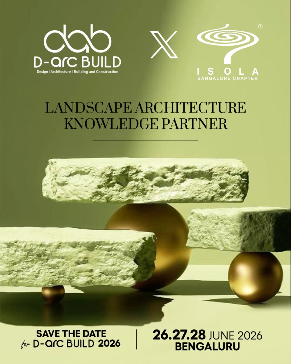 darcbuild's tweet image. Strengthening the vision of sustainable infrastructure! 🌱

📍 Bengaluru
26th June, 27th June &amp;amp; 28th June 2026

#DarcBuild2026 #LandscapeArchitecture #InfrastructurePartner #DesignFuture