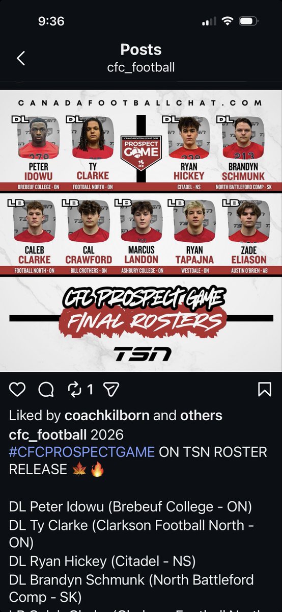 CalebClarke09's tweet photo. Thank you CFC and TSN for this opportunity to show what I can do. I wouldn’t be here without the support my family, coaches and teammates @chatfootball @_coach_garcia @FootballNorthca @oakvilletitans https://t.co/OO34V6SIoX