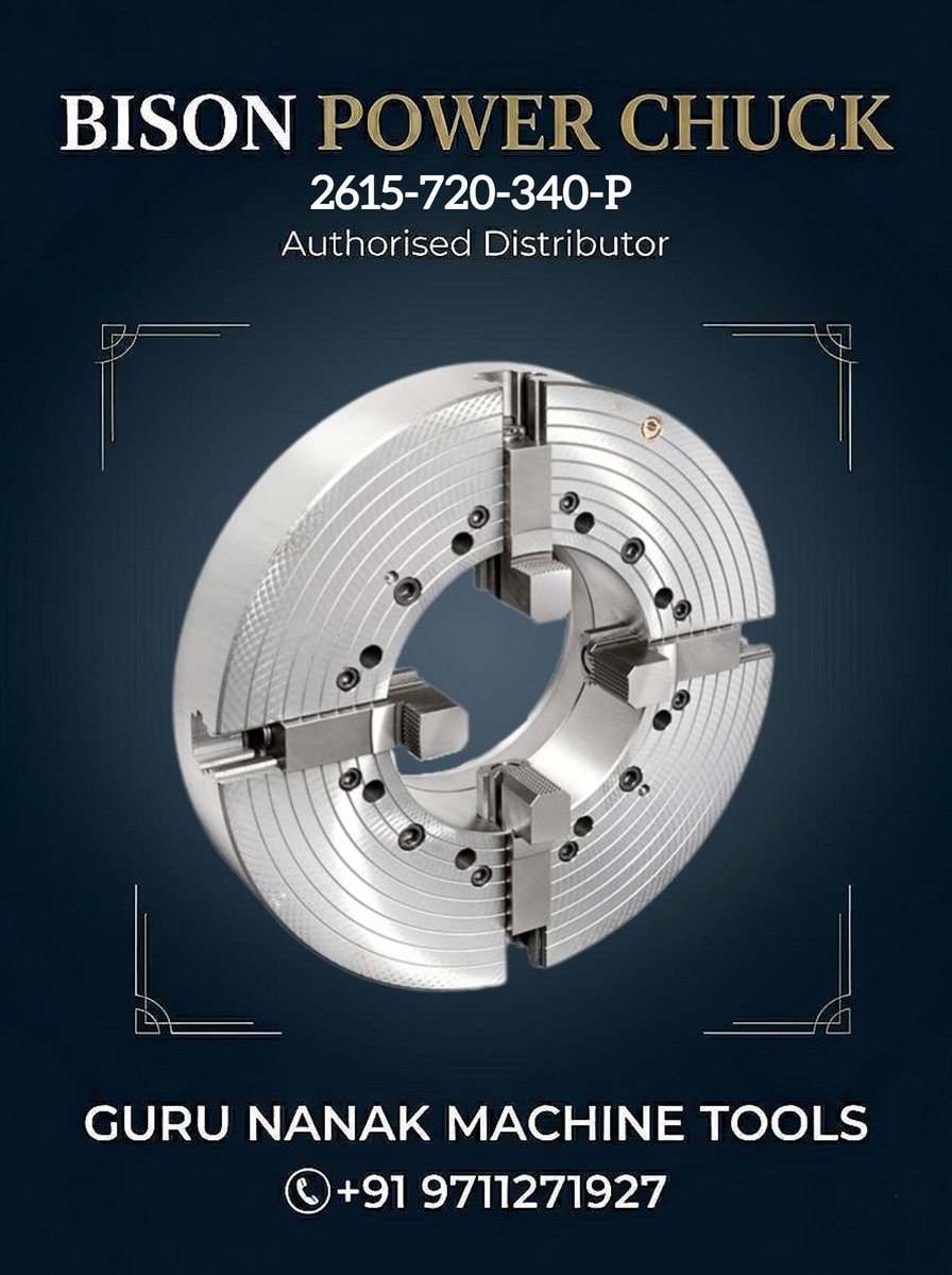 GNMTCHUCKS's tweet image. BISON POWER CHUCK 2615-720-340-P delivers strong grip &amp;amp; precision for large workpieces. Contact us : 9711271927 #bison #powerchuck #machinetools #precisionengineering #gurunanakmachinetools