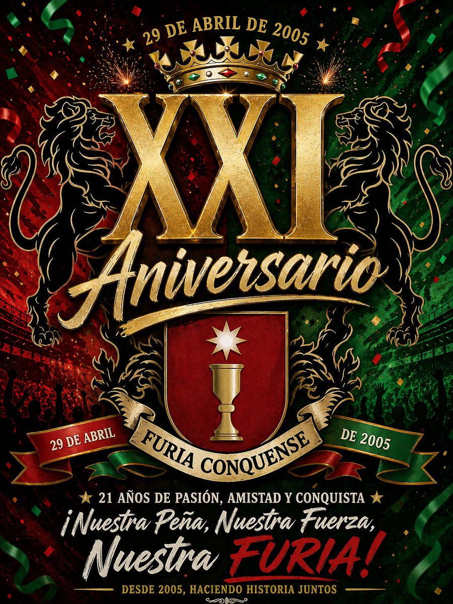furiaconquense's tweet photo. Felicidades a todos los peñistas, que están y que han pasado en algún momento de estos 21 años por aquí, ya que también son culpables de hacernos tan grandes.
Siempre Furia, le pese a quien le pese. https://t.co/FVVNv9FI4b