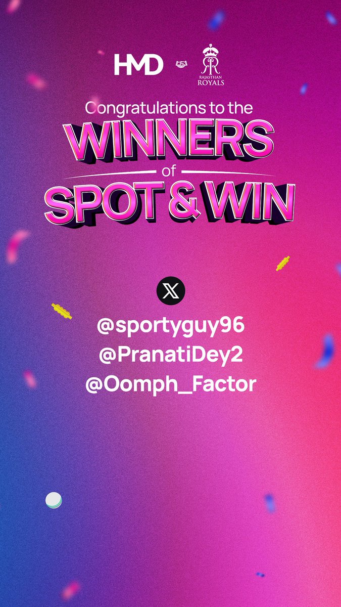 HMDdevicesIN's tweet image. Congratulation @sportyguy96 @PranatiDey2 @Oomph_Factor 
 
 on winning the Spot And Win Contest.

#HMDSpotAndWin #HMDRoyalPlay #HMD #HMDIndia #HMDRoyalVibe