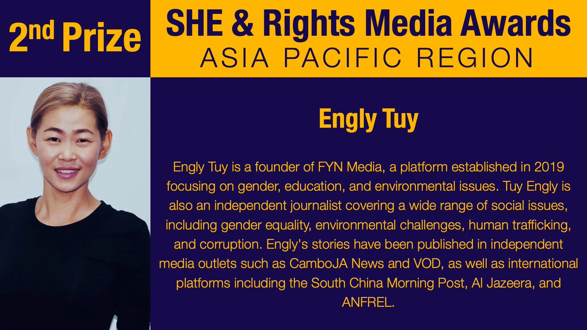 bobbyramakant's tweet image. Congratulations @Sakura_Engly for 2nd Prize in Asia Pacific region ⭐️SHE &amp;amp; Rights Media Awards Ceremony 2026 ⭐️ @WomenDeliver Conference 2026, Narrm (Melbourne), Australia

Watch the recording &amp;amp; all awardees👇
citizen-news.org/2026/04/she-ri…

#GenderEquality #RightToHealth #Cambodia