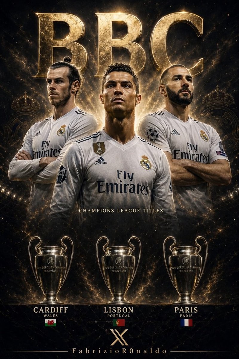 🚨 Did you know? 

2014: Ronaldo – Lisbon 🇵🇹
2017: Bale – Cardiff 🏴󠁧󠁢󠁷󠁬󠁳󠁿
2022:Benzema – Paris 🇫🇷

All won the UCL in their home capitals… 🤯 
All did it with Real Madrid. 🤍

BBC 🔥