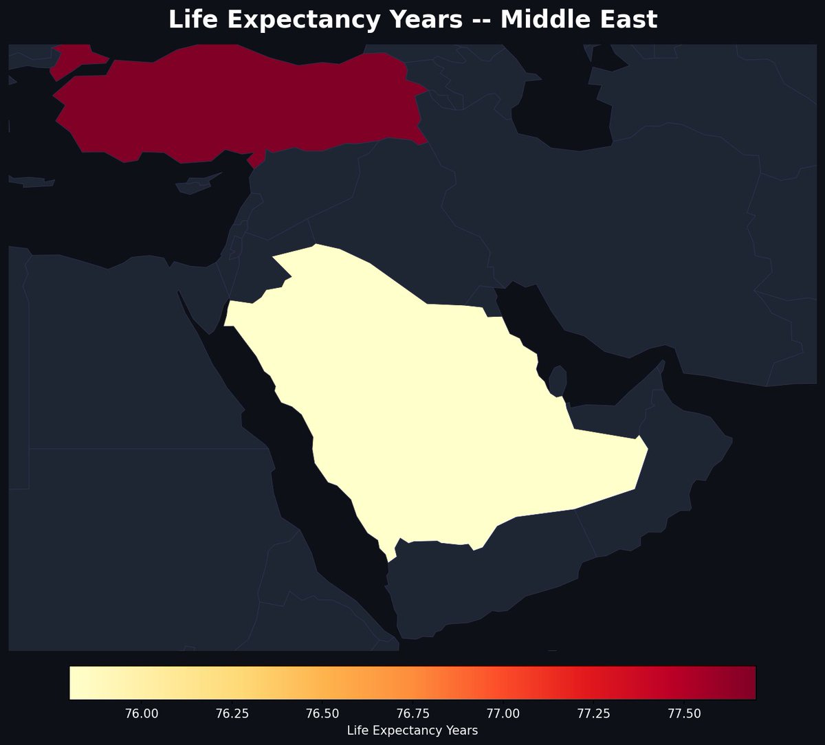 MapPorn_Zone55's tweet image. Surprisingly, Saudi Arabia outlives Turkey — with a life expectancy near 76 years, the oil-rich kingdom edges out its neighbor on this Middle East map.
— @MapPorn_Zone55 · link in bio
#MapPorn #history