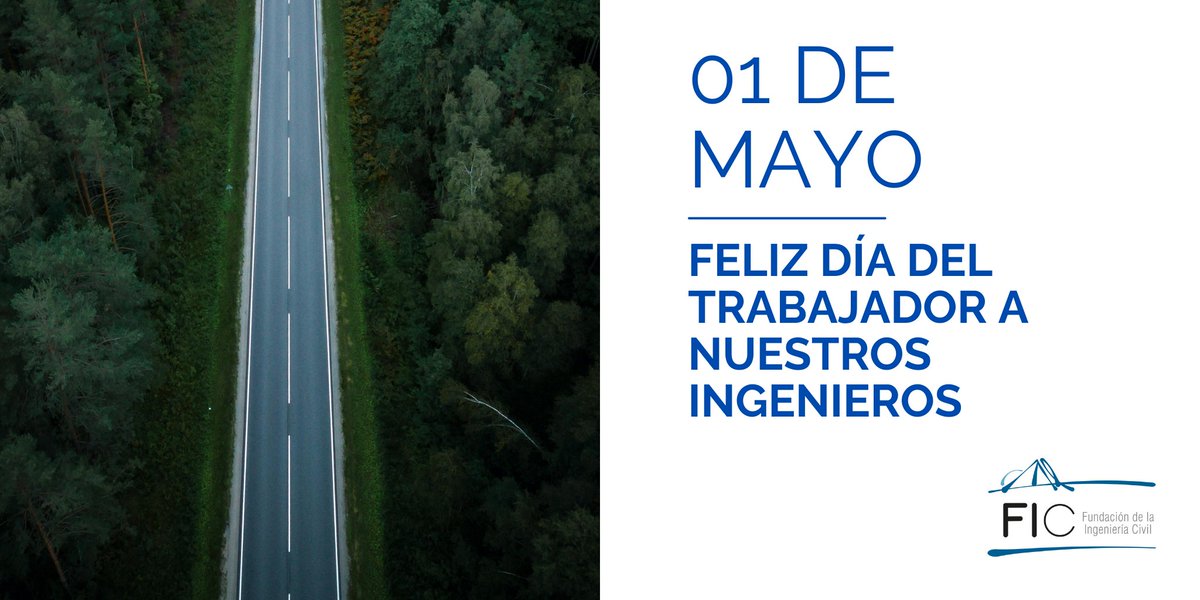 IngCivilFund's tweet photo. ¡Feliz Día del #Trabajador! Desde la Fundación de la #IngenieríaCivil, os dejamos una jornada de reivindicación y descanso.

#SomosFIC https://t.co/6IosxdJZOe