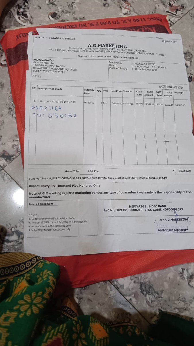 PawanMi77099444's tweet image. #IFB @IFBAppliances 
मैंने 2022 IFB का Ac ख़रीदा था. परन्तु अब उसका पीसीबी काम नहीं कर रहा. 5 साल की वारंटी होने की बाद भी.इसके लिए कस्टमर केयर पर भी कॉल कर के टिकट No 22/4 /26 को दे दिया गया. फिर भी आज तक कोई कस्टमर सर्विस से ना कोई इंजीनियर आया है. IFB की कितनी दुर्गति हो.