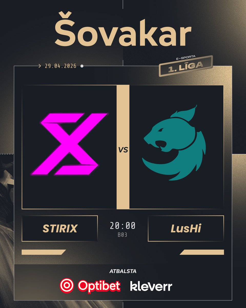esportaliga's tweet photo. Uz ekrāniem šovakar viens no leģendārākajiem 1. līgas ceturtdaļfināliem. 

Duelis starp lūsi un mednieku. Duelis starp viltību un taktiku. Tiekamies!

🟡20:00 - 🇱🇻#LusHi vs #STIRIX🇱🇻

🚨🚨tiešraides saiti pievienosim īsi pirms spēles! https://t.co/yFm8Sqdn31