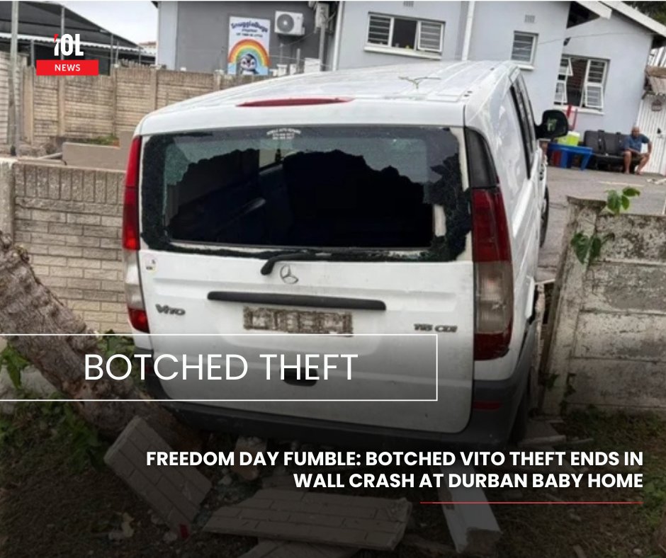 IOL's tweet image. A suspected vehicle theft at Durban’s Journey of Hope Baby Home ended in chaos on Freedom Day when a Mercedes Vito crashed into a boundary wall.
#news #botched #vehicle #theft #baby #home #FreedomDay
Read on tinyurl.com/ym7zcak9