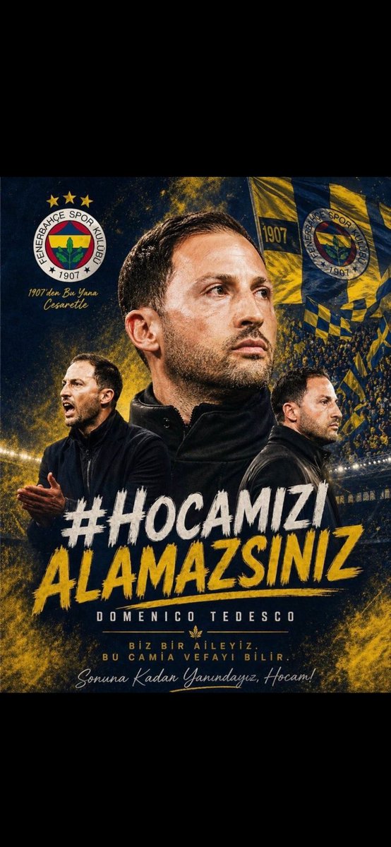 koclady10's tweet photo. Ya nolur Fenerbahçe taraftarı bir şeyler yapın gitmesin Domenico Tedesco hoca 😔 

#BırakGitSARAN  #HocamızıAlamazsınız #TedescoKalsınHepinizGidin  #TedescoFenerbahçedir  💙💛 #TaraftarSamandıraya #StayWithUsTedesco

#YaTedescoYaHiç https://t.co/w4xUnj9Uv2