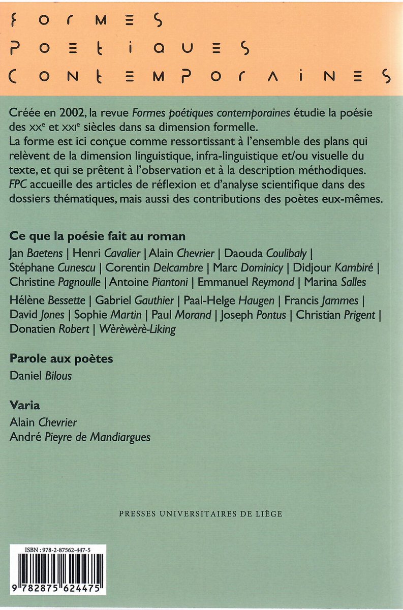 LNB7GRP's tweet photo. Marina Salles dans la revue Formes poétiques contemporaines, "Ce que la poésie fait au roman" avec un excellent article sur "Le roman poétique d'Hélène Bessette". 

LIRE SUR NOTRE SITE : https://t.co/H6kJuHW2gE https://t.co/h6OGDKv50m