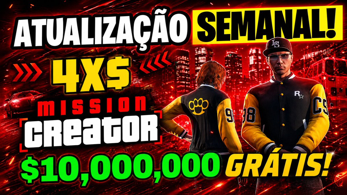 Salve *BORA LIVE HOJE: NOVA ATUALIZAÇÃO ÉPICA! $10.000.000 GRÁTIS + JAQUETA VARSITY E 4X MAIS DINHEIRO! GTA Online* youtube.com/live/2pPdGxn2C… #gtaonline #gta5 #live