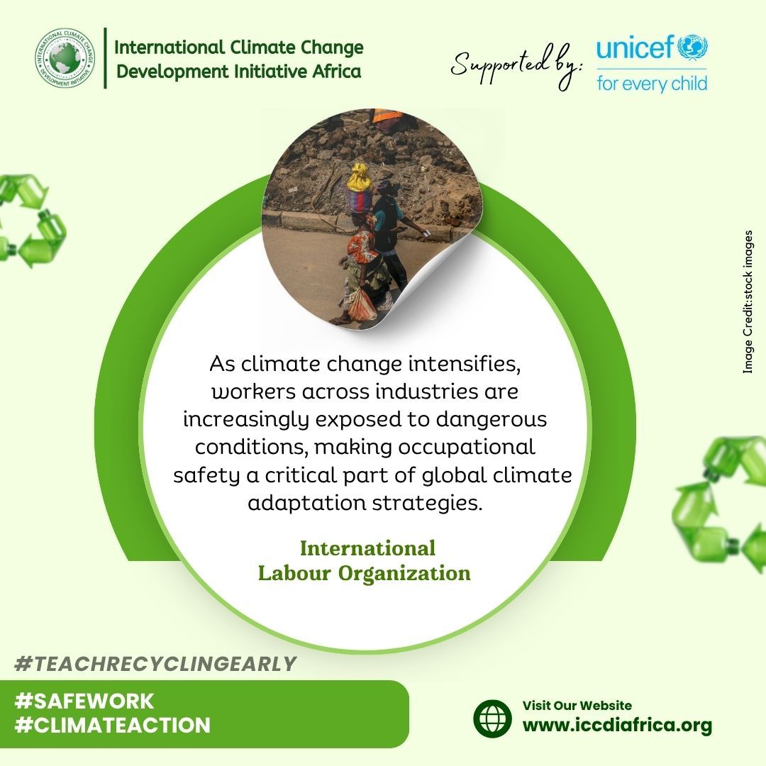 ClimateWed's tweet image. As climate change intensifies, workers across industries are increasingly exposed to dangerous conditions, making occupational safety a critical part of global climate adaptation strategies.— International Labour Organization

#SafeWork #ClimateAction