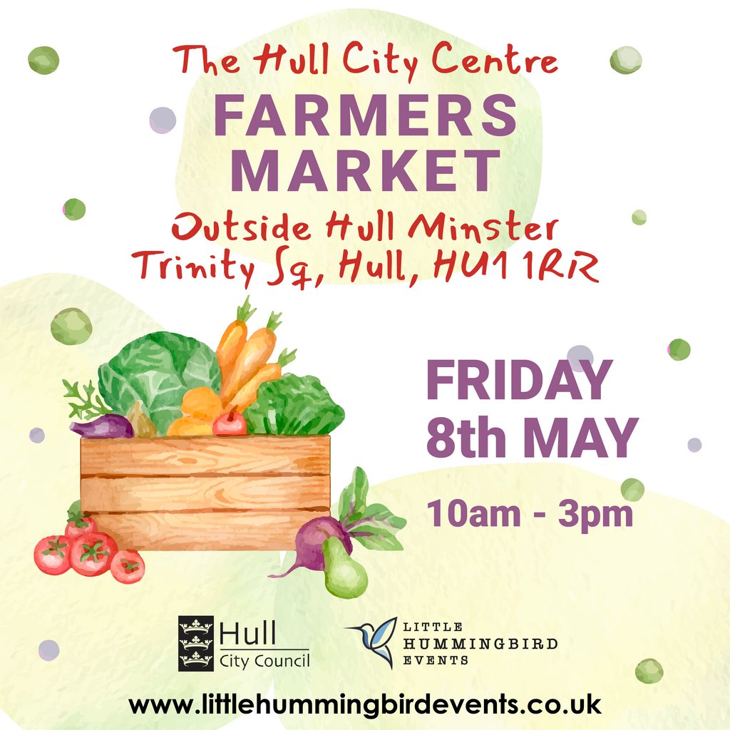 HullMinster's tweet image. Hull Minster Outside Farmers Market
Fri, 08-May-2026
10:00am - 3:00pm
hm.churchsuite.com/events/hohcerrh
#HullMinster #FarmersMarket #HullEvents #SupportLocal #FreshProduce #HullCityCentre #ShopLocal #CommunityEvent #HullUK #LocalFood
