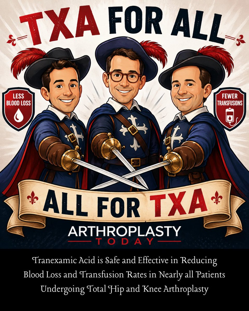 ArthroToday's tweet photo. ⚔️ TXA - The Protector of Clots. 

Check out this special "Did You Know" article highlighting TXA, the unsung hero of modern arthroplasty. 

👉 Read more: https://t.co/RgdS7Hxr9i

@raineyvb @yalefillingham https://t.co/ZkimGkFC0q