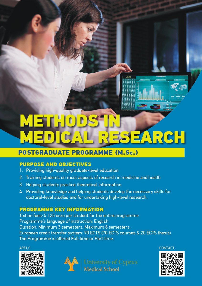 UCYMedical's tweet photo. Οι αιτήσεις για το Μεταπτυχιακό Πρόγραμμα Methods in Medical Research, για το Ακαδημαϊκό Έτος 2026–2027 συνεχίζονται μέχρι τη Δευτέρα, 2 Ιουνίου 2026 και ώρα 12:00μμ.
Μάθε περισσότερα για το πρόγραμμα:
https://t.co/Gxub7qV2Fa

Υπέβαλε την αίτησή σου τώρα:

https://t.co/LxY8Xjt88V https://t.co/RCdRgz6bTm