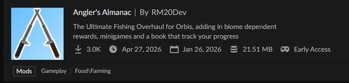 rm20killer's tweet photo. mine and @Capn_Sloth fishing has hit 3k downloads on @CurseForge 🥳
#Hytale #HytaleModding https://t.co/zlHMNrFTqv