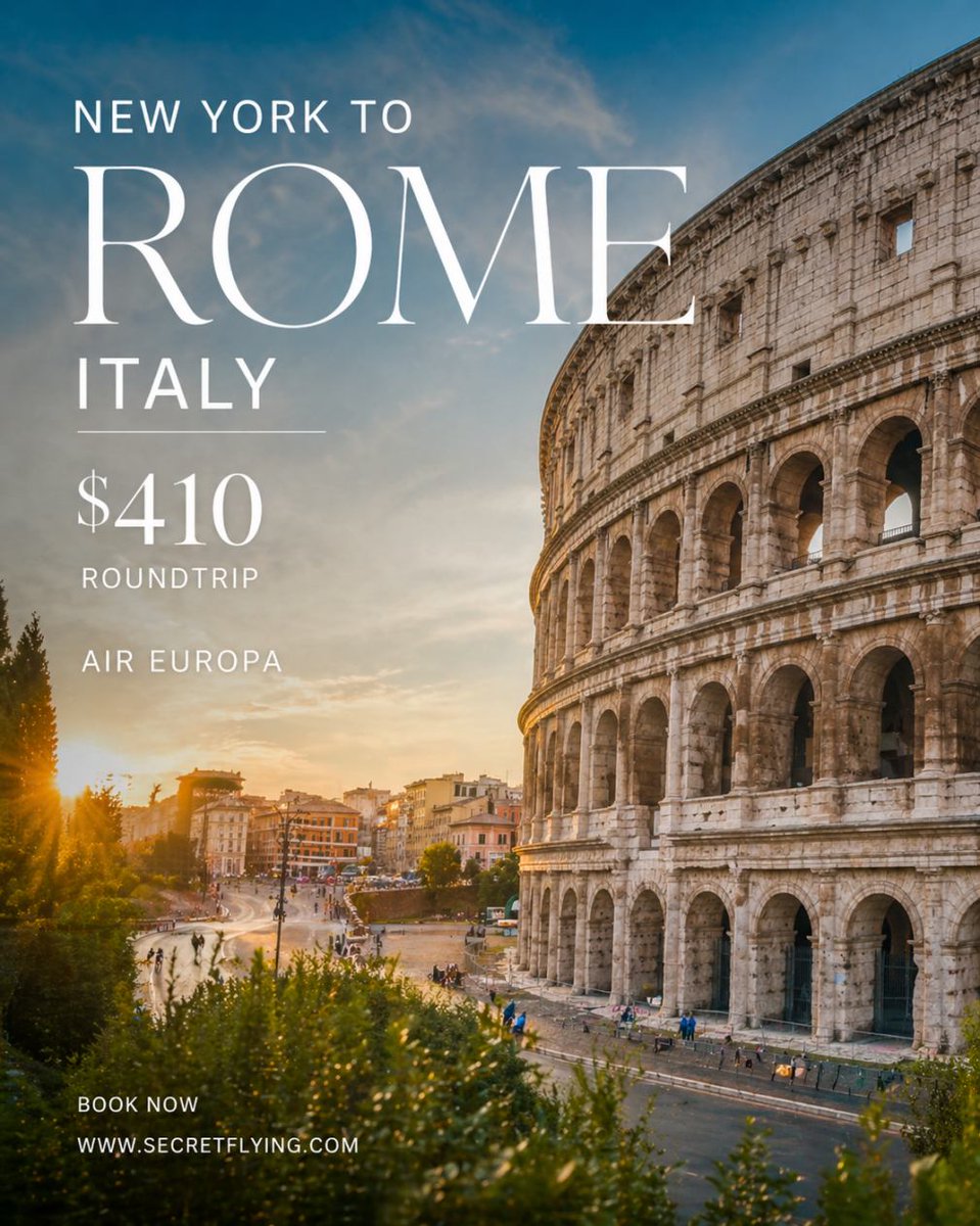 SecretFlying's tweet image. #NewYork to Rome, Italy for only $410 roundtrip with Air Europa #Travel

secretflying.com/posts/new-york…