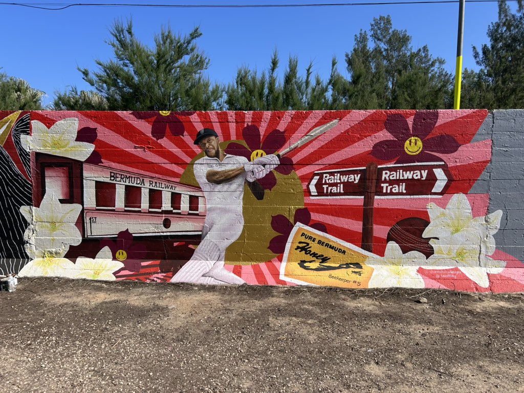 trottyyyyy's tweet photo. I am still in awe at the beautiful art displayed along a railway trail where I grew up riding my pedal bike. A big shout out to @dejonsimmons , Minister Furbert and the Bermuda Walls Team. I loved them all but here are a few of my favorites. https://t.co/XnGXlpLzWM