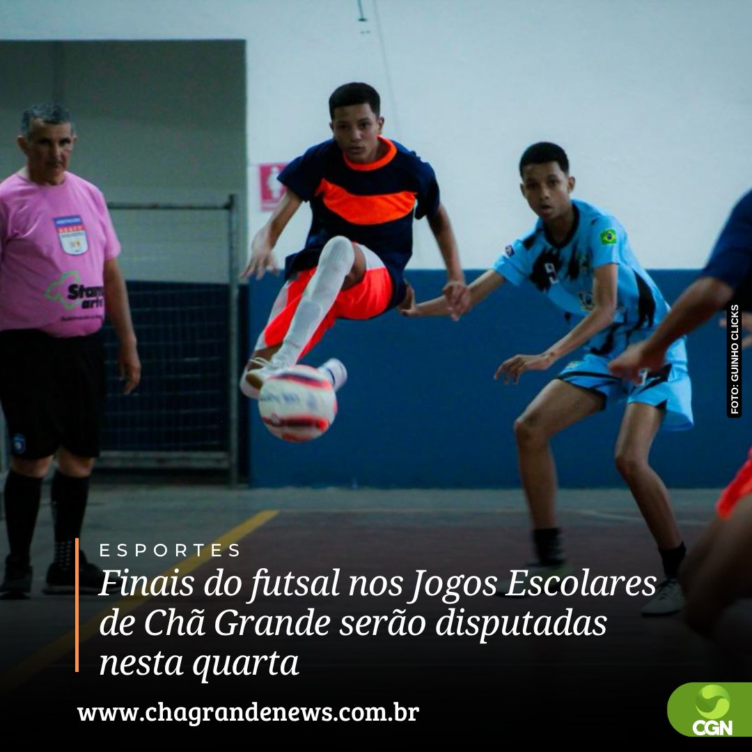 A edição de 2026 dos Jogos Escolares de Chã Grande chega ao fim nesta quarta-feira (29). O último dia será dedicado às decisões. Pela manhã, os semifinalistas do infantil fazem os duelos que vão apontar os finalistas, que se enfrentam no período da tarde.