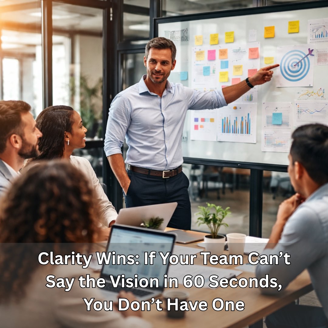 mattgillis's tweet image. Most leaders don’t lack vision, they lack clarity.
If your team can’t explain it in 60 seconds, it’s not working.

Start here: define 1 measurable outcome.
Not “grow.” Say: increase margin 3% in 2 quarters.

Clarity is what execution runs on. #Leadership #Execution