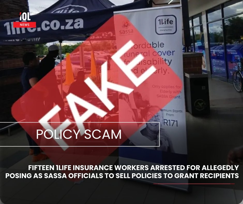 IOL's tweet photo. SASSA has opened a criminal case in connection with the arrest of 15 employees of 1Life Insurance, who are accused of posing as SASSA representatives while targeting beneficiaries in Khulile Location, Eastern Cape.
#news #SASSA #criminal #case #employees #1LifeInsurance #arrest #beneficiaries
Read on https://t.co/RXZbmyFDs2