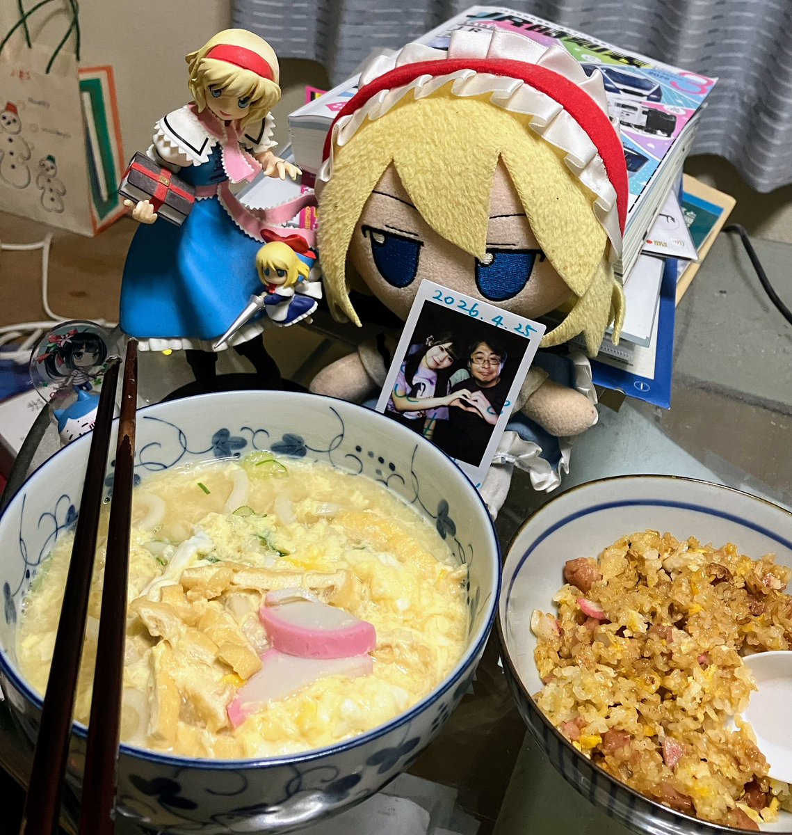うどんと炒飯 卵とじうどんと炒飯