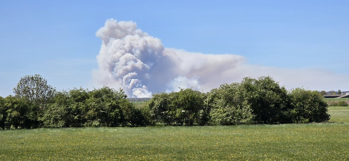 moonaaa's tweet image. Overkant van de ijssel . Er staat een harde wind. Dat helpt niet.  #brand #veluwe