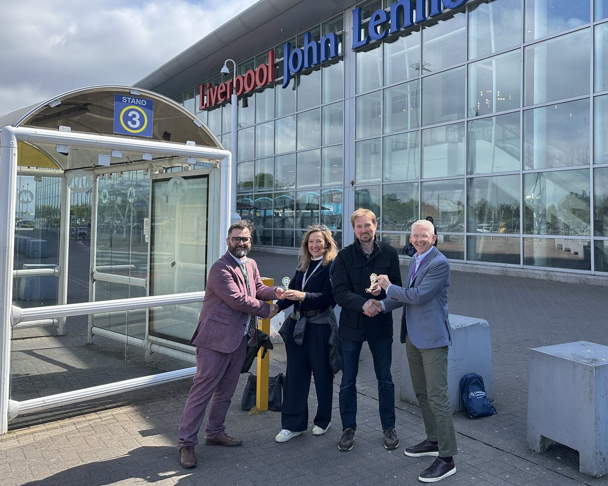 LPL_Airport's tweet photo. Yesterday, teams from @LpoolCityRegion competed in the Race Across Liverpool, seeing who could get from Mann Island to Liverpool John Lennon Airport the fastest. 🏁

🥇 The race was won by Steve and Caroline, who took the train from Liverpool Central to Liverpool South Parkway, then the 86A bus to the airport.

🥈 Nicola and Carla came in second taking the 500 bus from Liverpool ONE.

🥉 And the bronze medal went to John and Julie, who caught the 86A bus from Liverpool ONE to the airport.

Congratulations to Steve and Caroline, and well done to all involved! 👏