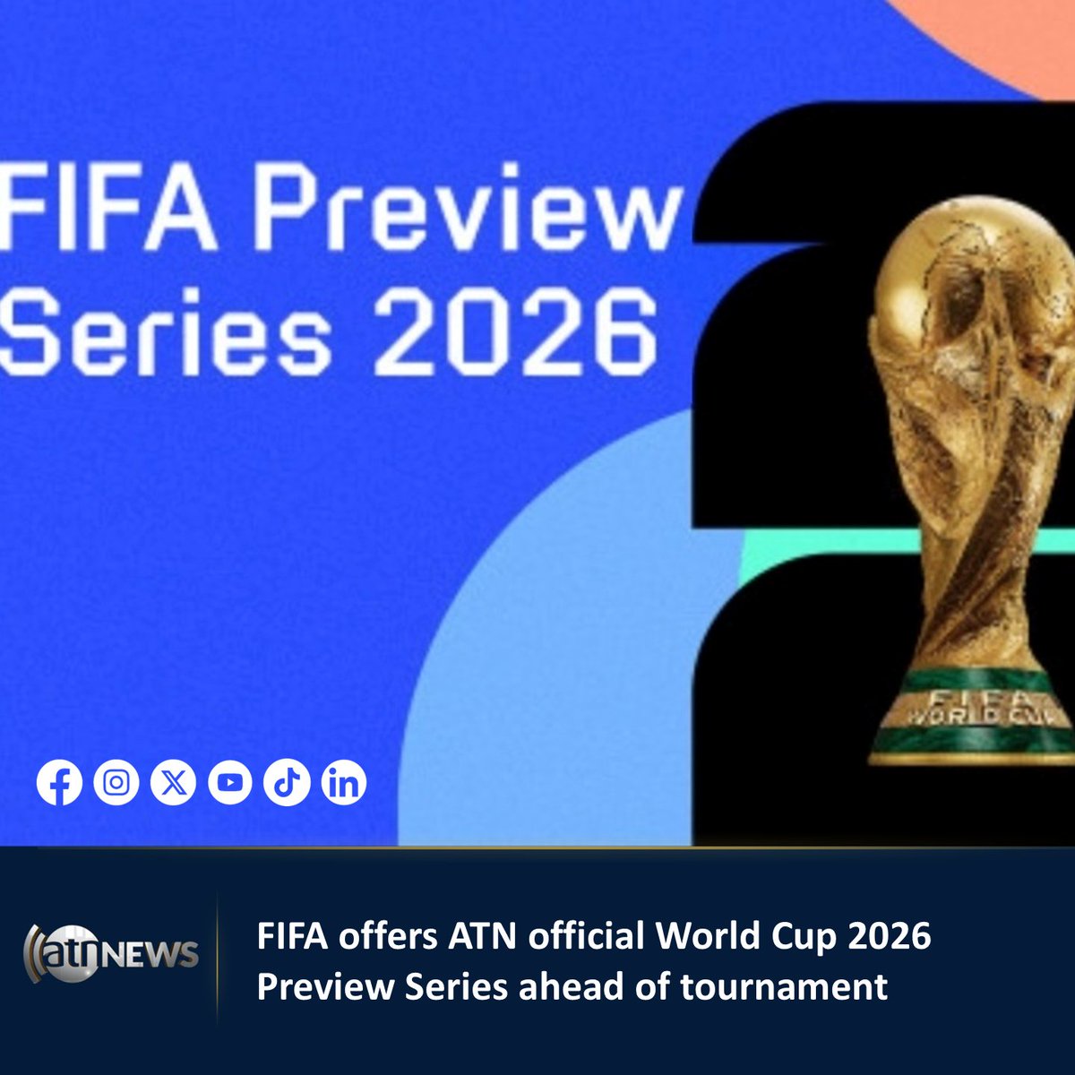 ArianaNews_'s tweet photo. FIFA has offered Ariana Television Network (ATN) the official Preview Series for the FIFA World Cup 2026, as part of its global media partnership ahead of the tournament.
Read more: https://t.co/5Uhu2iWuMg
#ArianaNews #ATN #FIFA #WorldCup2026 #PreviewSeries https://t.co/1r38xHsPLT