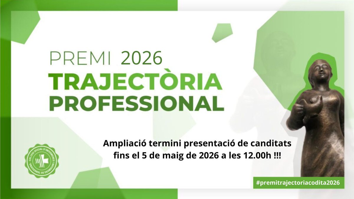 codita_tgn's tweet photo. Ampliació del termini de presentació de canditats fins al 5 de maig a les 12:00h.

Per més informació i presentació de sol·licituds:
https://t.co/TgMDk9STDd https://t.co/4psilsRUtv