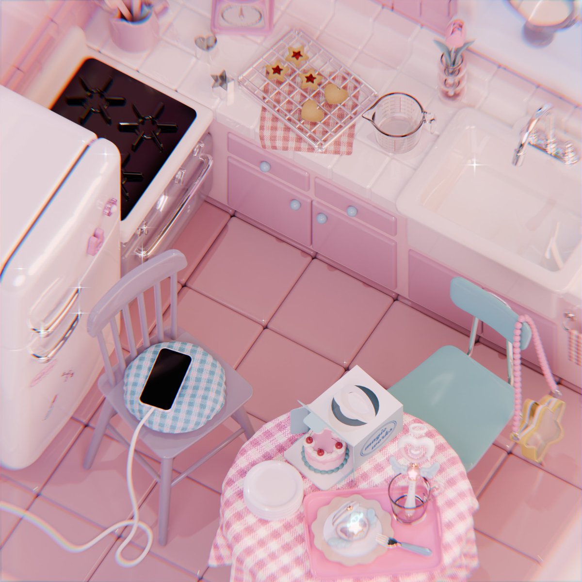 85_magicworks's tweet image. 💗🍰⏰🍪🌷💗
#blender #3DCG