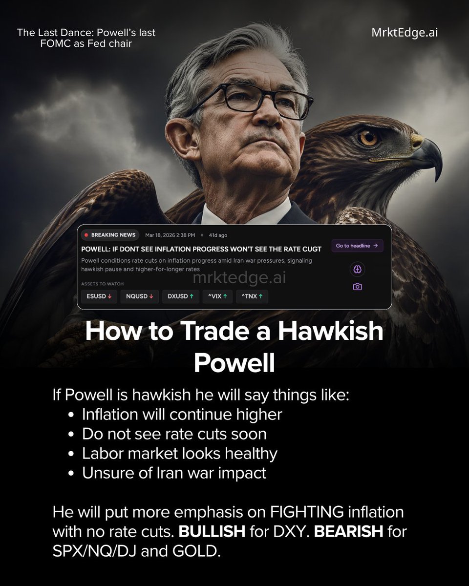 MRKT_AI's tweet photo. Powell's last FOMC as Fed chair is today.

But that doesn't mean it's not an important one.

The Last Dance.⬇️ https://t.co/2kmAcm27Dl