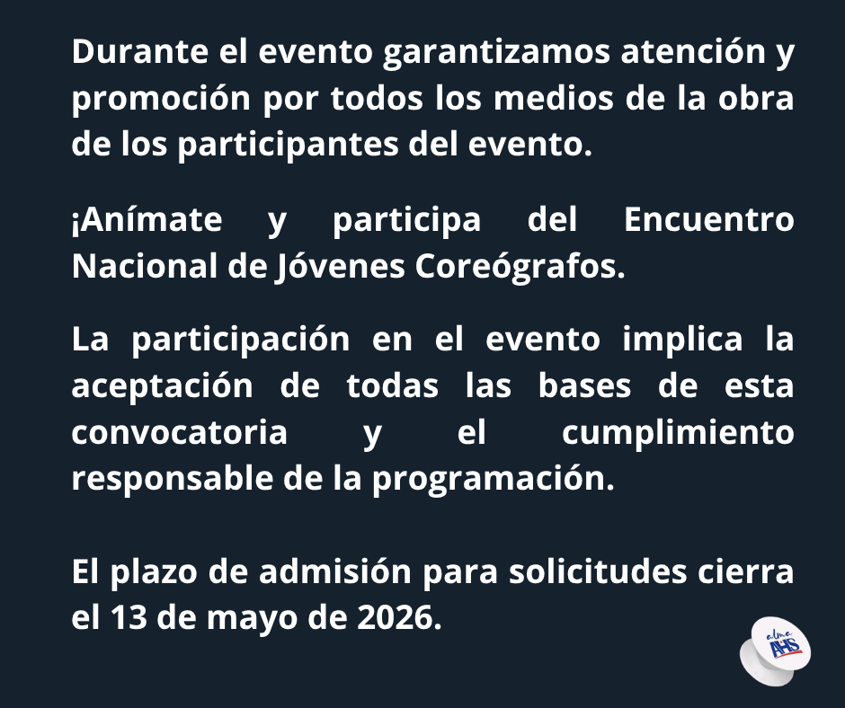 ¡Que la danza nos encuentre!

🎭 💃🕺✨🎶📽️ 🩰 🇨🇺 🧡

#DíaInternacionalDeLaDanza #29DeAbril
#EncuentroDeJóvenesCoreógrafos #XIEdición
#PatrimonioDanzarioGuantanamero
#AHS40Años
#DanzaHíbrida
#JóvenesCreadores
#CubaBaila