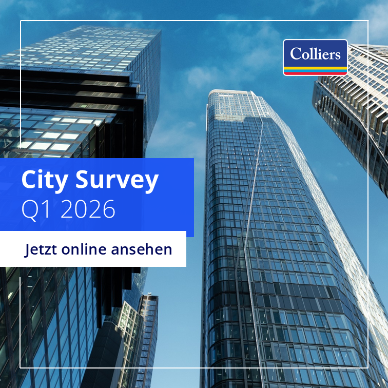 ColliersGermany's tweet photo. Das erste Quartal 2026 liegt hinter uns – wir ziehen Bilanz: Wie ist der deutsche #Immobilienmarkt ins Jahr gestartet? Unser #CitySurvey bietet einen kompakten Überblick über die wichtigsten Entwicklungen: https://t.co/j576zQNKzD https://t.co/XCKTC35Vse