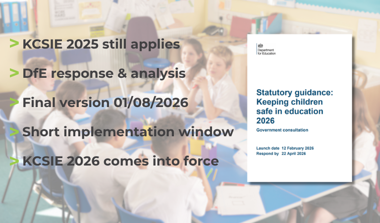 PhewUK's tweet image. ⛔ The #KCSIE 2026 10-week consultation has officially closed @educationgovuk

One of the most significant #safeguarding updates in years, final version expected 1 September.📝Here are the next steps.

Thinking about refreshing your safeguarding #audits? 
hubs.li/Q04dTGSv0