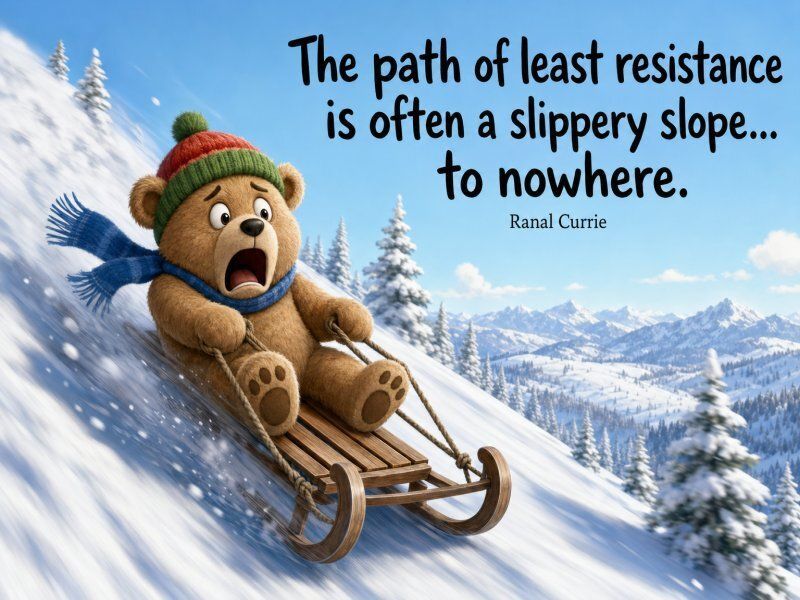 Ranal55's tweet image. The path of least resistance is often a slippery slope to nowhere.
 
#quote #quotesmith55 #struggle #choices #WednesdayWisdom