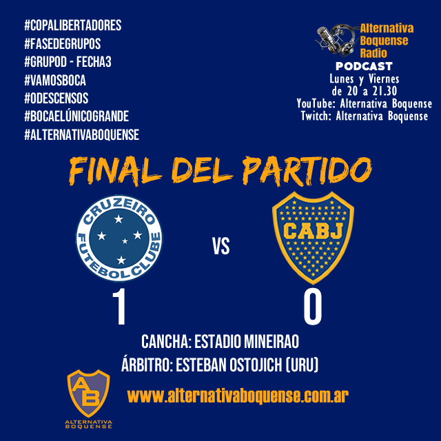 alter_boquense's tweet photo. #Libertadores #Boca, con polémica, cayó ante Cruzeiro

#BocaJuniors #VamosBoca #CrespiEsBoca #LaBombonera #LaBocaConCrespi #BocaElÚnicoGrande #0Descensos #Lubrimota #HerramientasMota #mota 

https://t.co/zE5ctOUvDA https://t.co/GdylExi2Fd